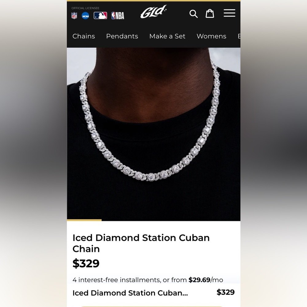 Iced Diamond Station Cuban Chain